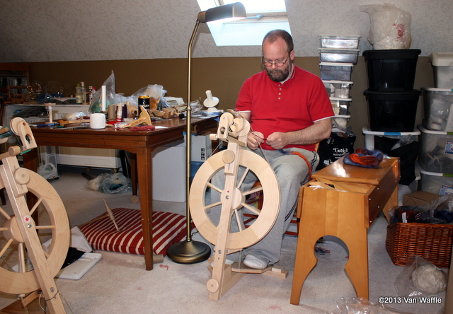 Gratitude: spinning in our craft room